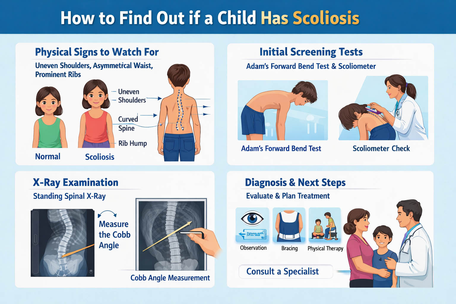 how to find out if a child has scoliosis
