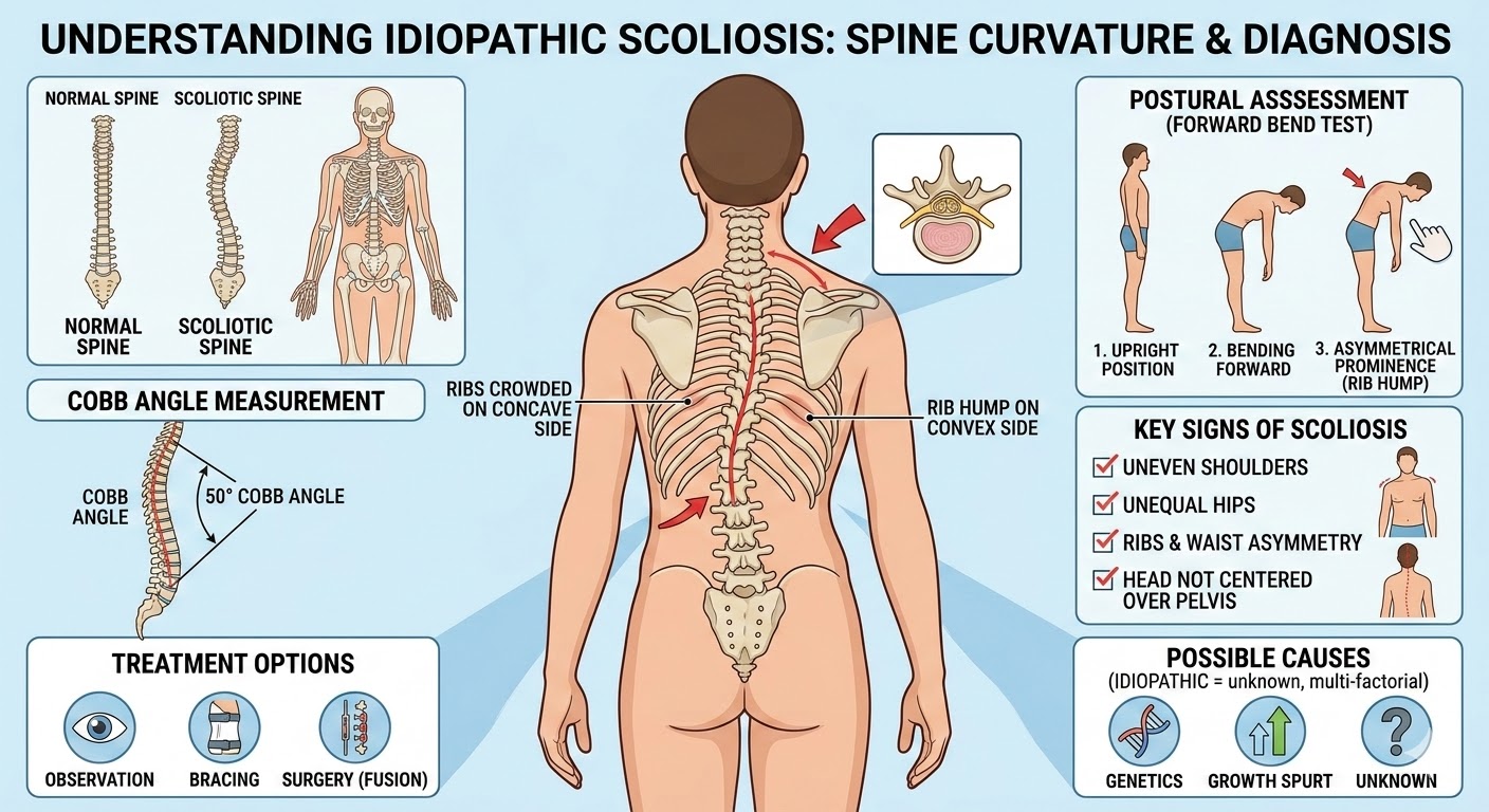 idiopathic scoliosis illustrated